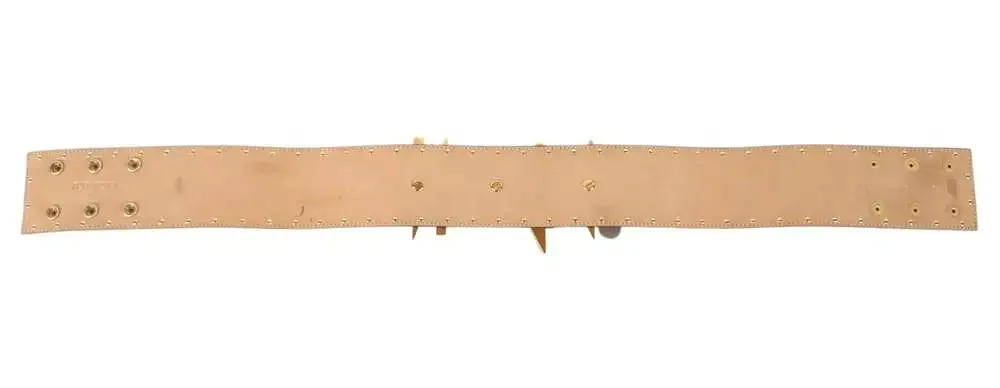 Balmain Statement Logo Lion Head Stud Leather Belt US XS FR 34 Womens Black Gold